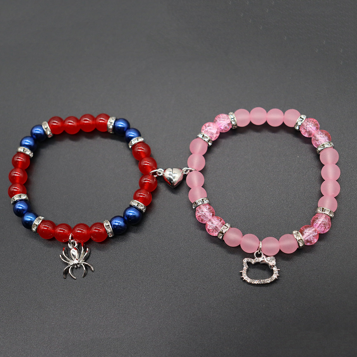 Wholesale Natural Stone Moon Sun Love Heart Magnetic Beaded Bracelet